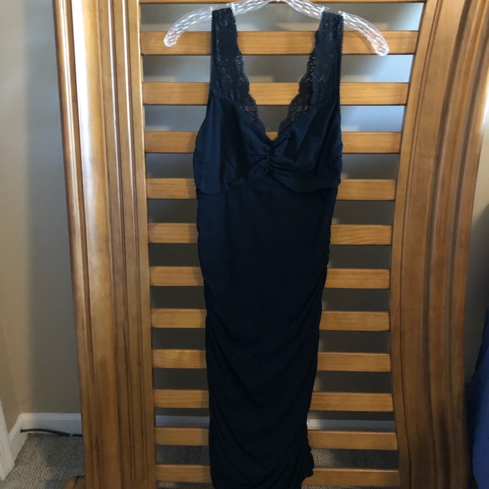 Express M Sexy form-fitting ruched black dress